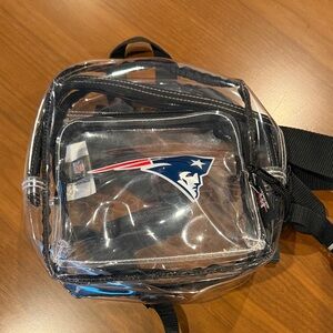 NFL Patriots Clear Backpack - Black Trim